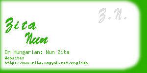 zita nun business card